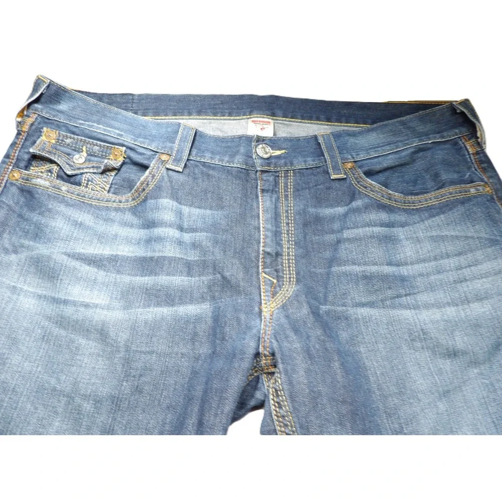 VTG Y2K True Religion World Tour Men 42 Section Straight USA Flap Pocket Jeans
